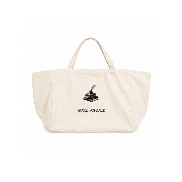 Old School Cream Tote Bag – Large Capacity | B.Saly