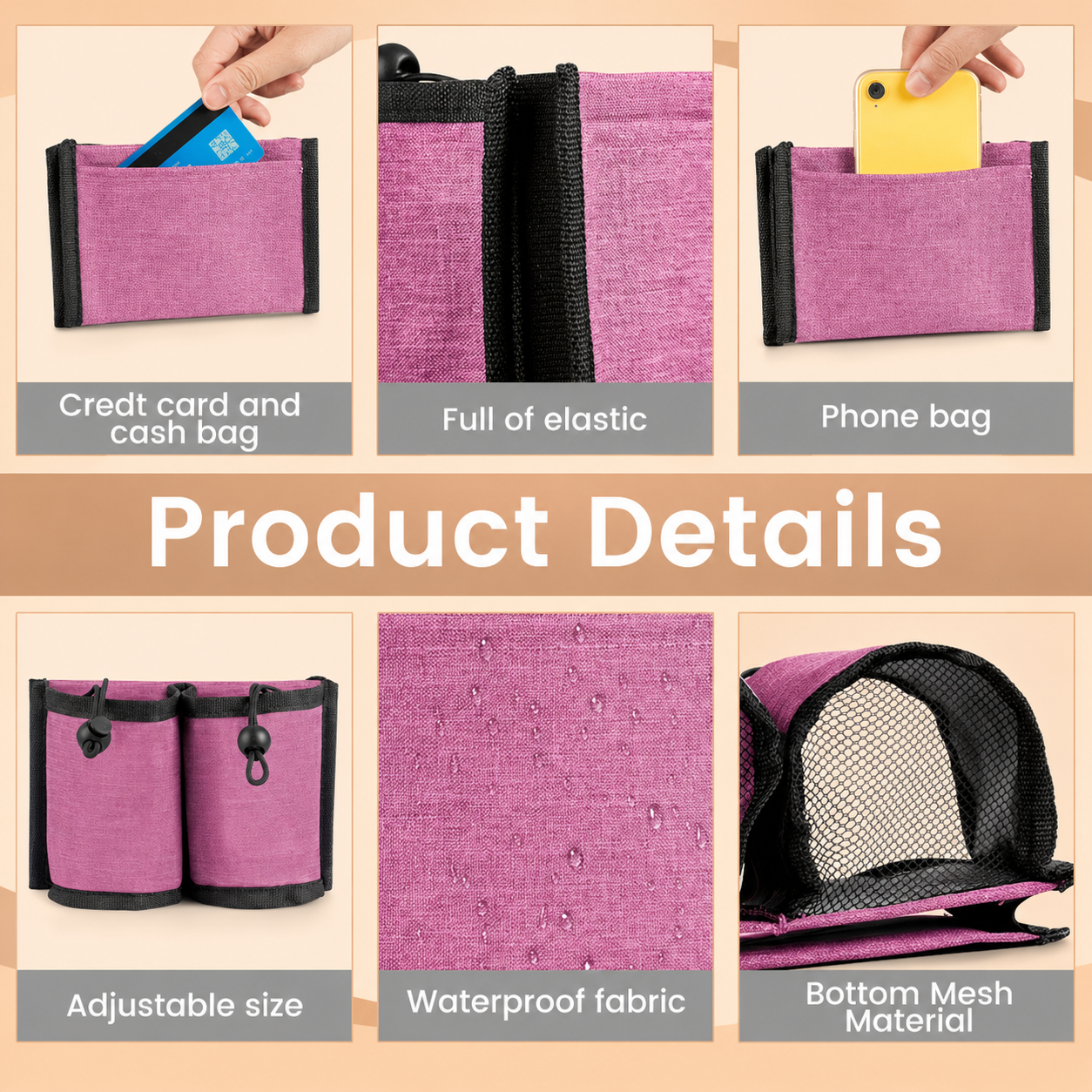 Practical Trolley Holder for Luggage – For Cups, Phone & Small Essentials