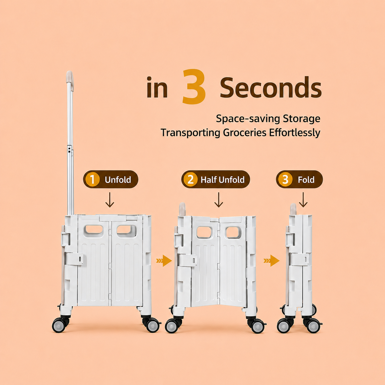 Folding Shopping Cart with four Wheels