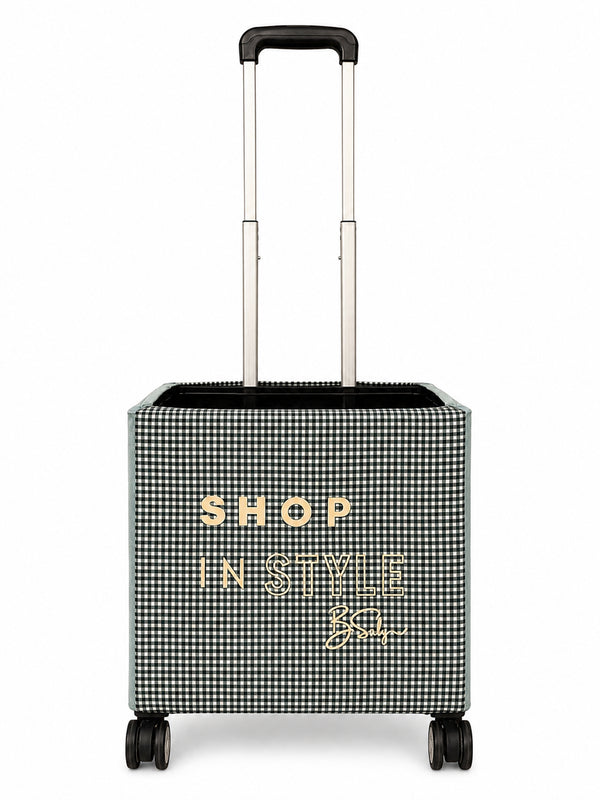 Shop In Style Gingham Trolley Cover – Off White Lettering | B.Saly