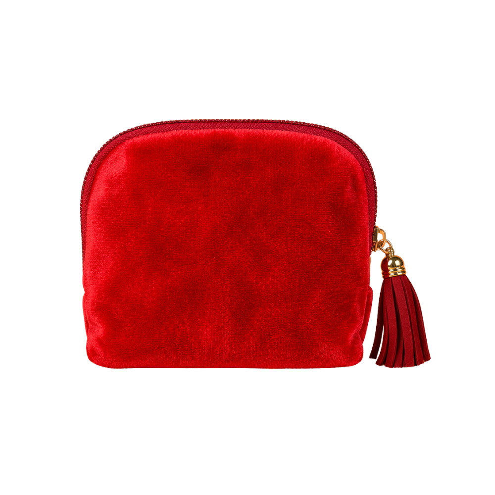 Velvet Zipper Wallet with 6 Interior Pockets