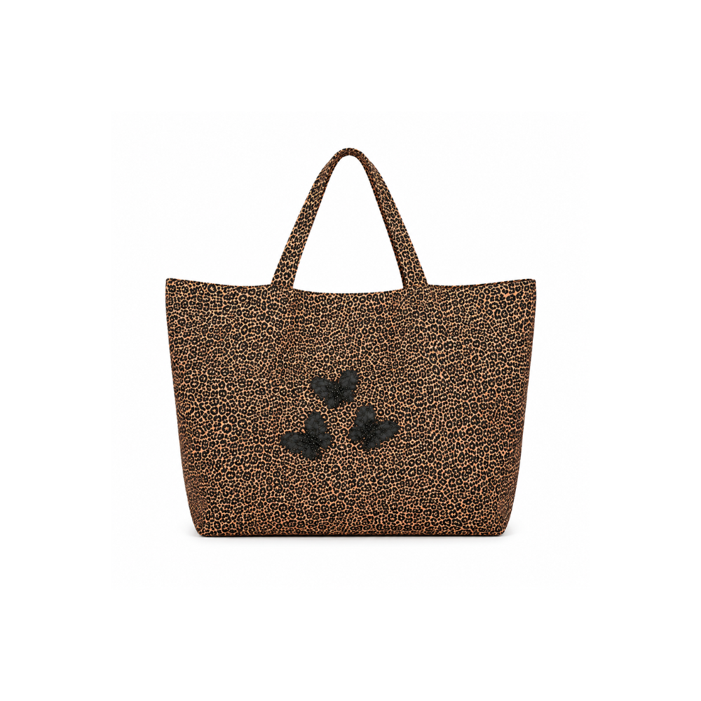 Leopard Tote Bag with Butterfly Details | B.Saly