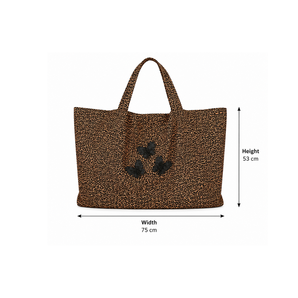 Leopard Tote Bag with Butterfly Details | B.Saly
