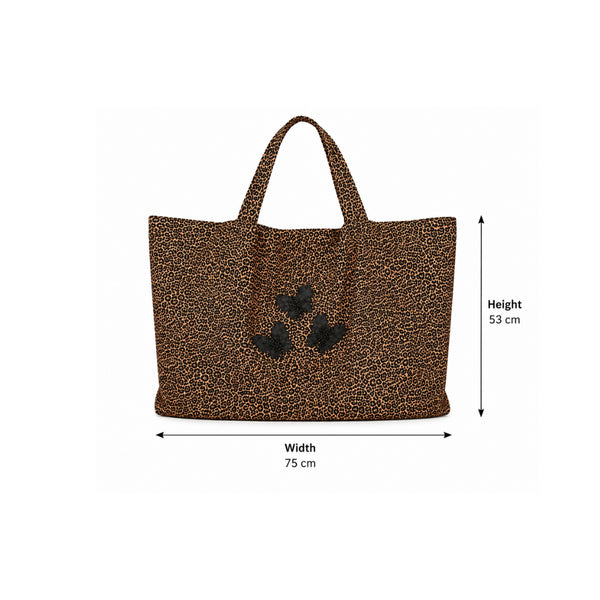 Leopard Tote Bag with Butterfly Details | B.Saly