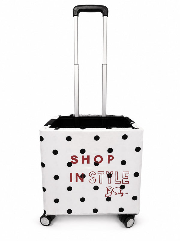White Polka Dot Shop In Style Trolley Cover | B.Saly