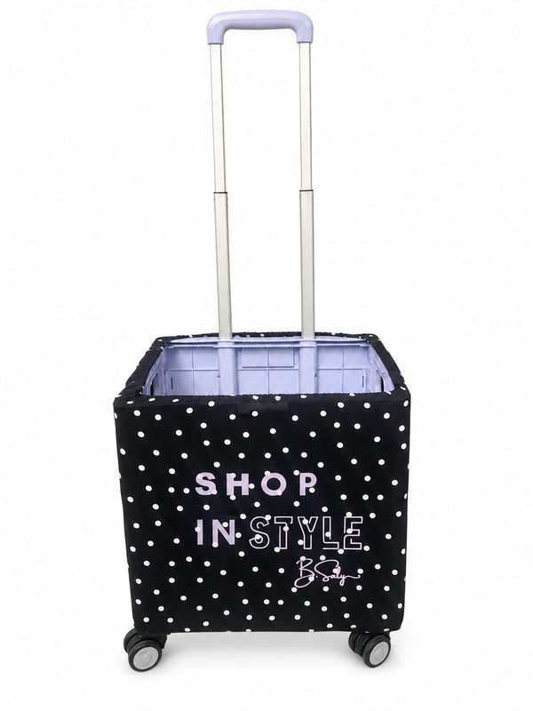 Purple Polka Dot Shop In Style Trolley Cover – Black | B.Saly