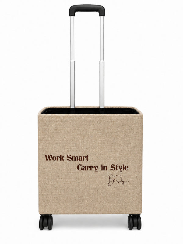 Work Smart Linen Fabric Trolley Cover – Beige | B.Saly