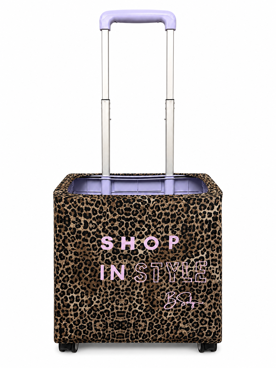 Purple Shop In Style Leopard Print Trolley Cover | B.Saly