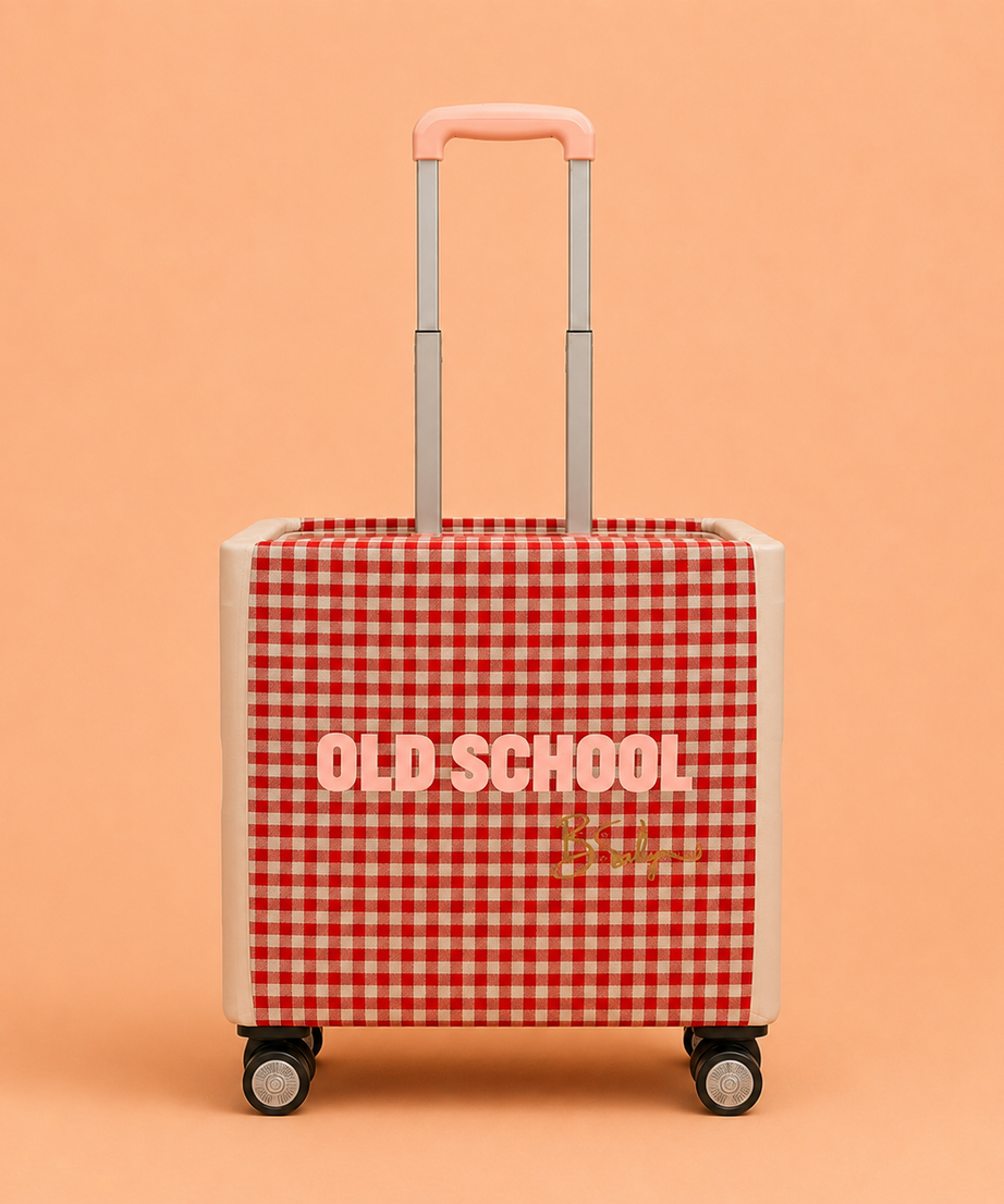 Folding Shopping Cart with 4 Wheels With Old School Fabric Cover