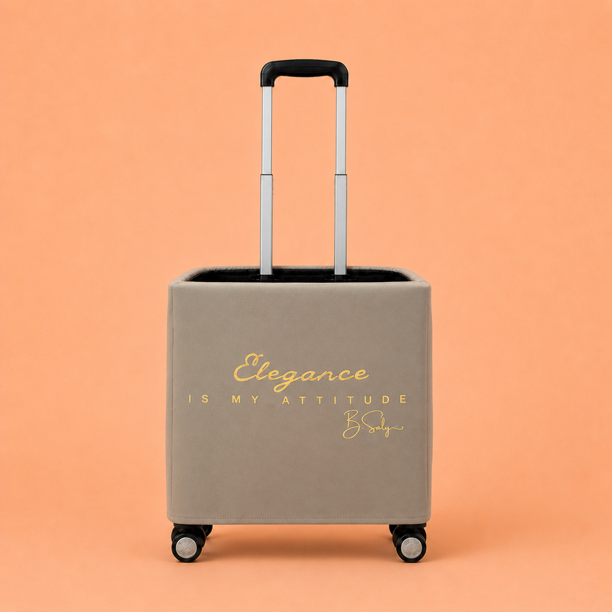Trolley Fabric Cover –  Light Khaki Elegance Is My Attitude