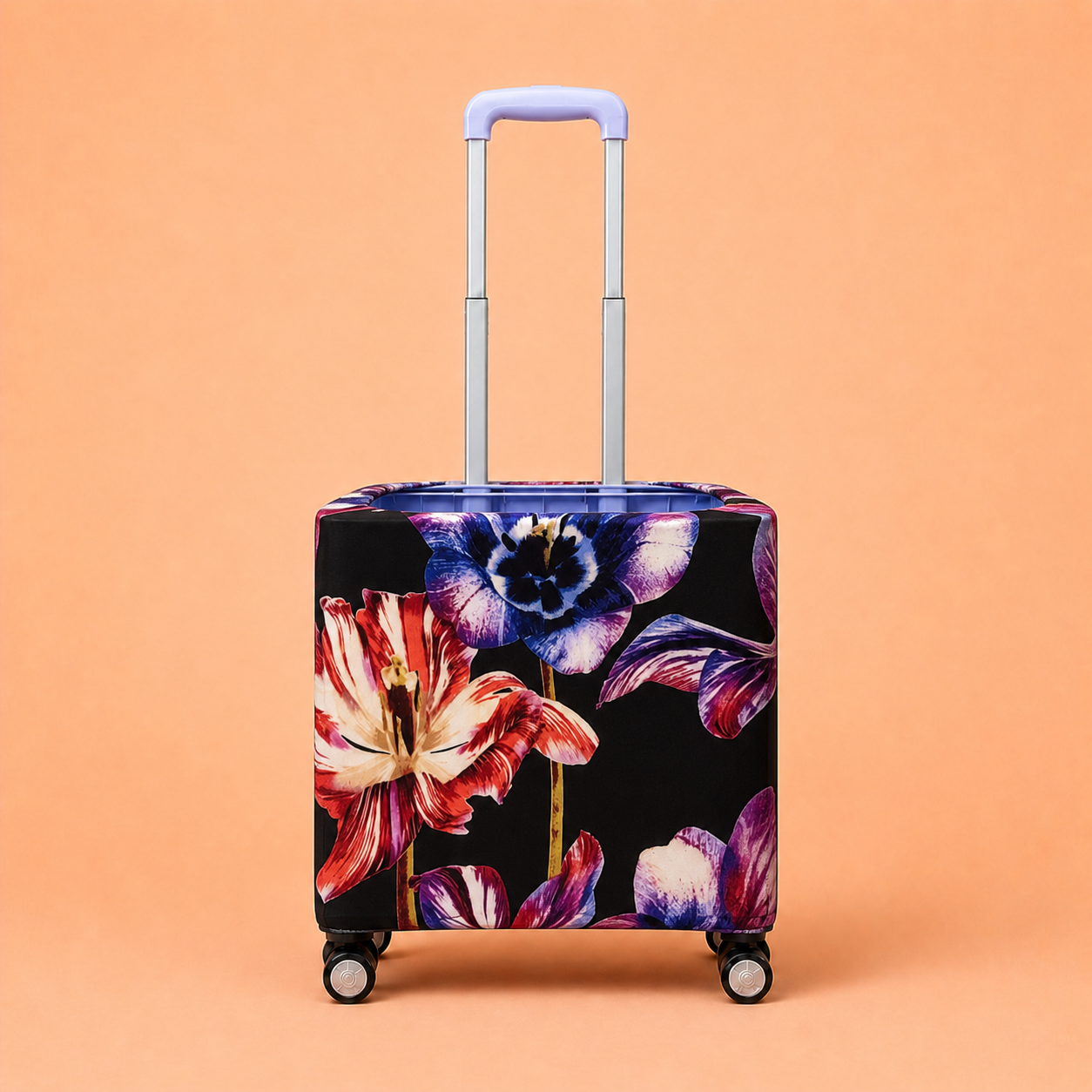 Folding Shopping Cart with 4 Wheels With Midnight Floral Fabric Cover