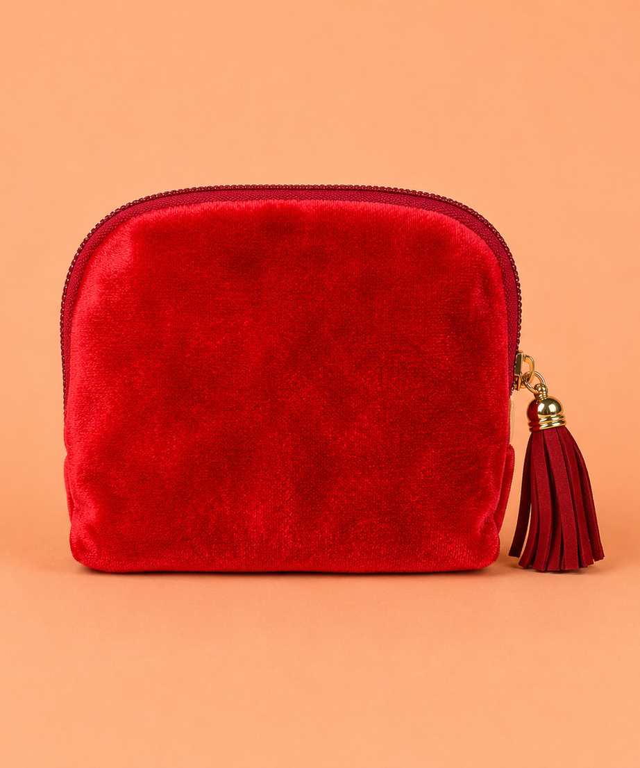 Velvet Zipper Wallet with 6 Interior Pockets