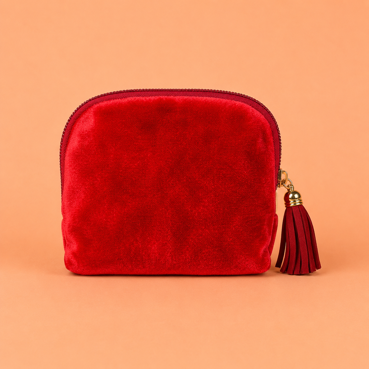 Velvet Zipper Wallet with 6 Interior Pockets