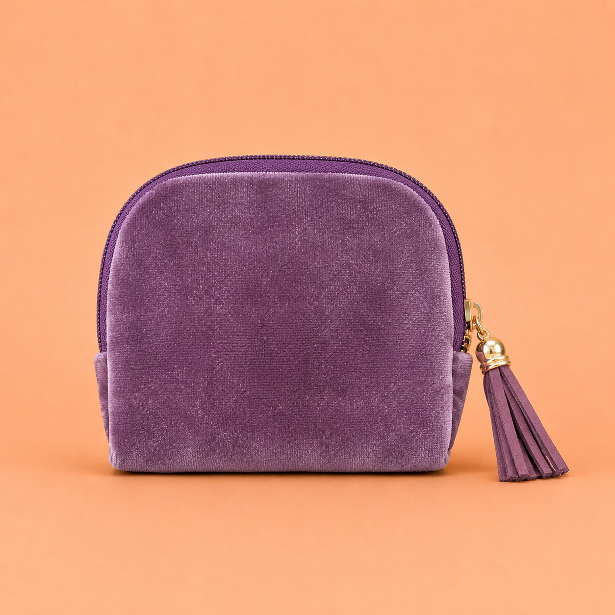 Velvet Zipper Wallet with 6 Interior Pockets