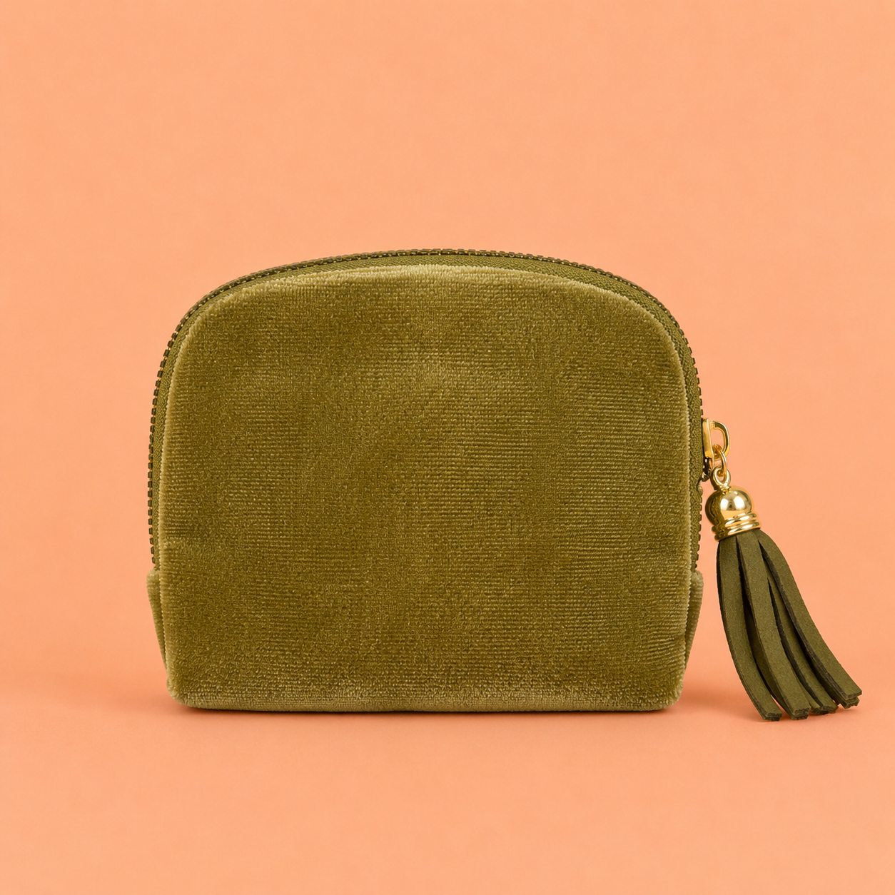 Velvet Zipper Wallet with 6 Interior Pockets