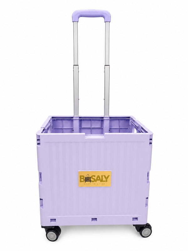 Purple Shopping Cart – Foldable Trolley with 4 Wheels | B.Saly