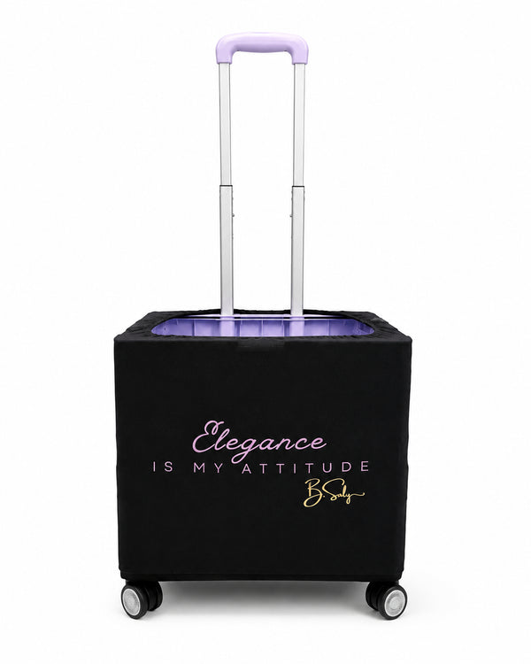 Purple Elegance Trolley Cover – Black with Purple Lettering | B.Saly