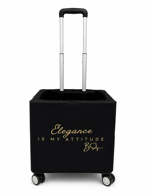 Gold Elegance Trolley Cover – Black with Gold Lettering | B.Saly