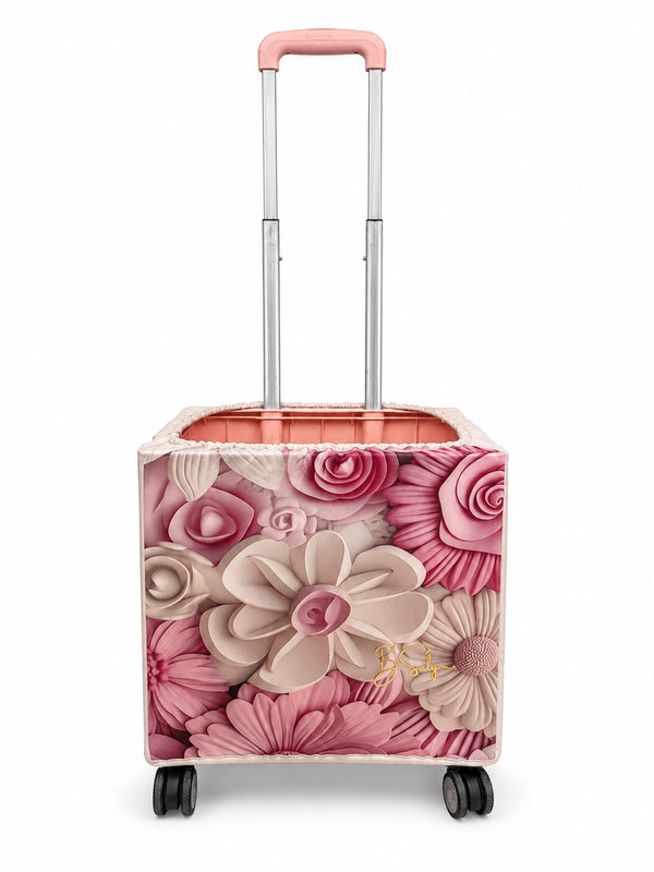 Sweety Flower Trolley Cover – Soft Pink Floral | B.Saly