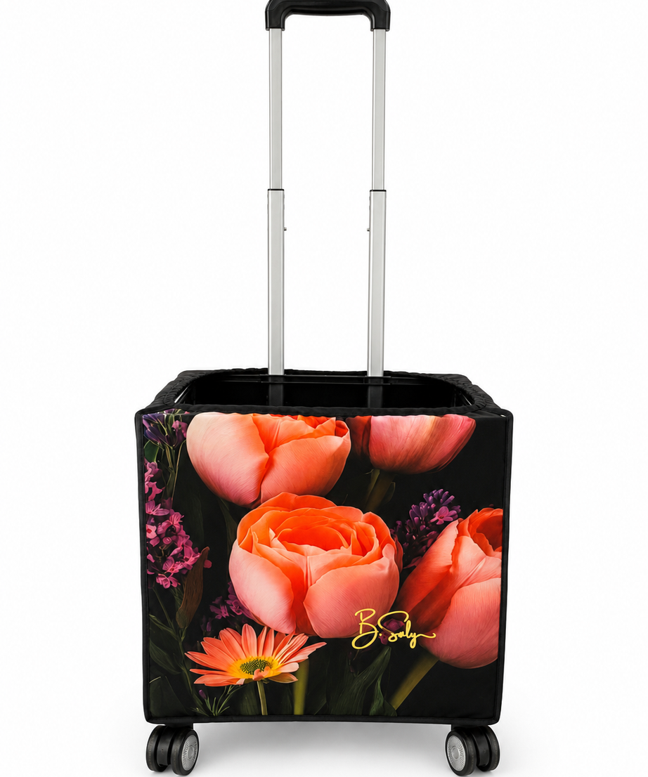 ORANGE FLOWER IN BLACK