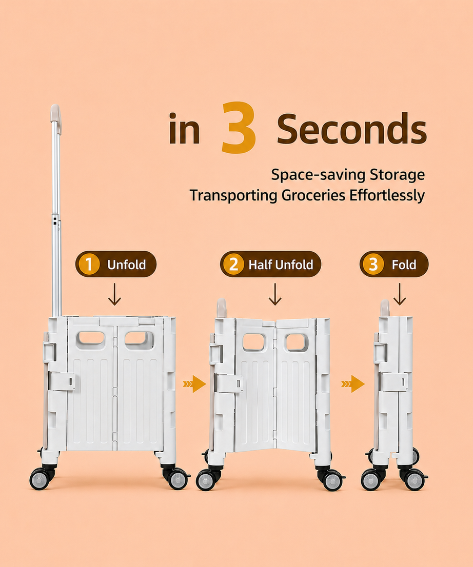 Folding Shopping Cart with four Wheels