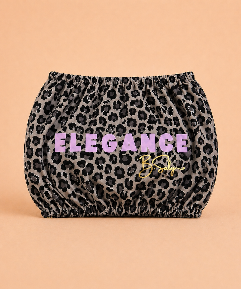 Trolley Fabric Cover - Black Leopard Elegance