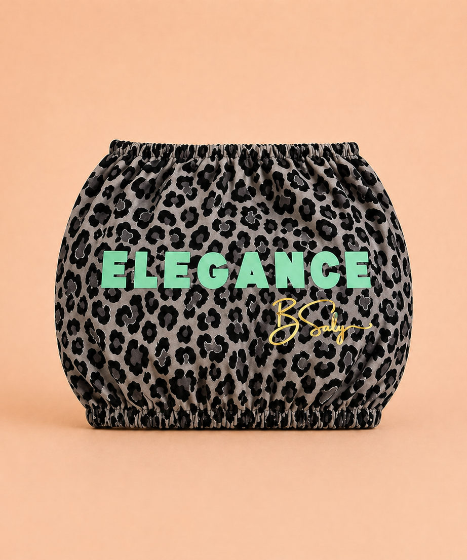 Trolley Fabric Cover - Black Leopard Elegance