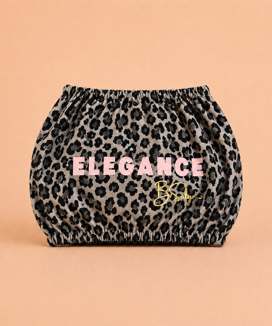 Trolley Fabric Cover - Black Leopard Elegance