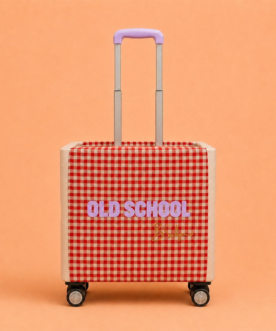 Folding Shopping Cart with 4 Wheels With Old School Fabric Cover