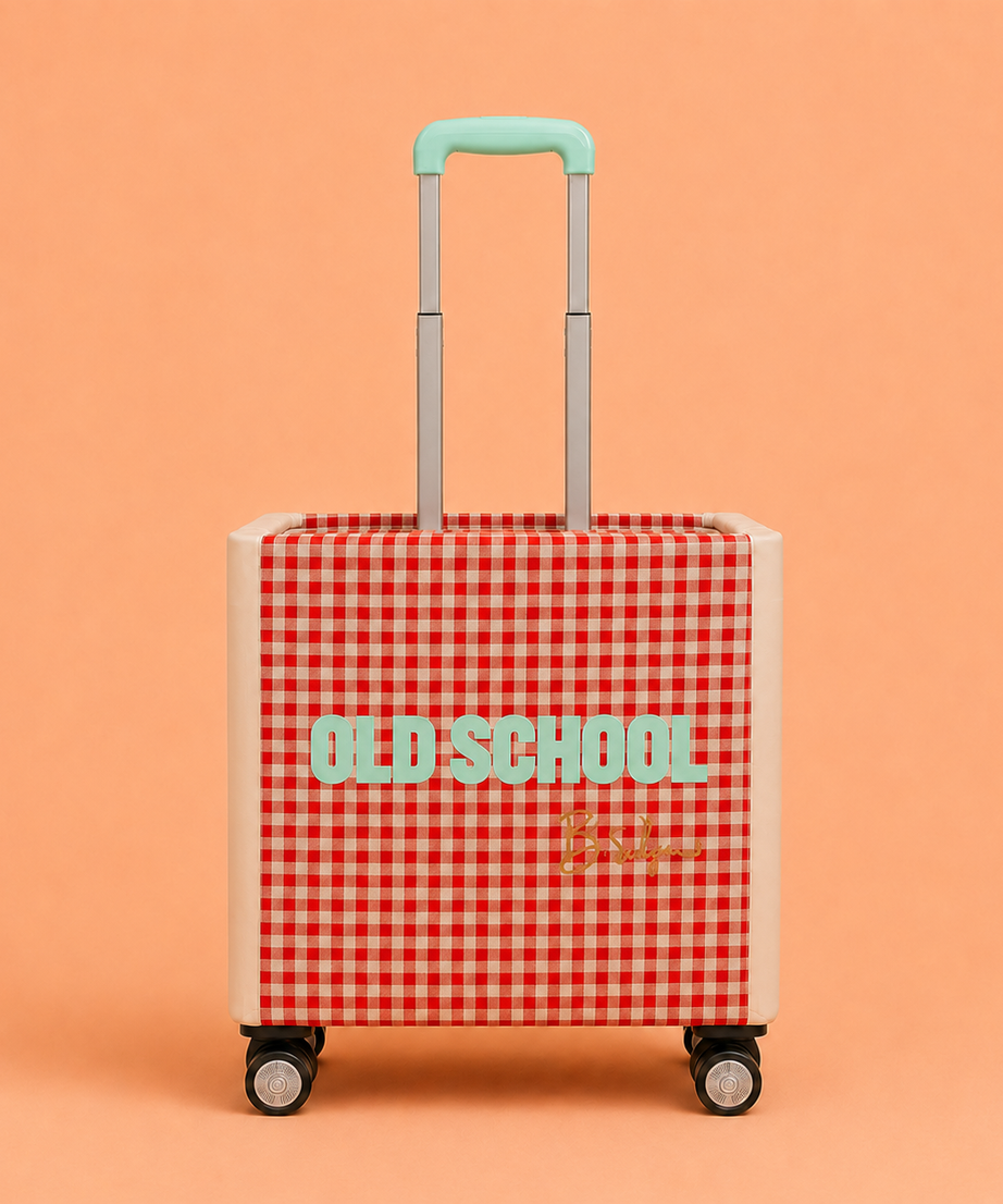 Folding Shopping Cart with 4 Wheels With Old School Fabric Cover