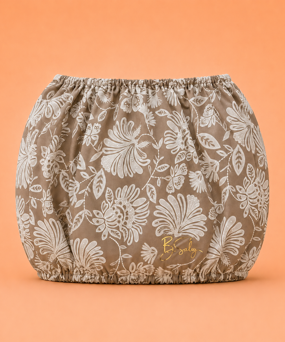 Trolley Fabric Cover – Taupe Floral Lace