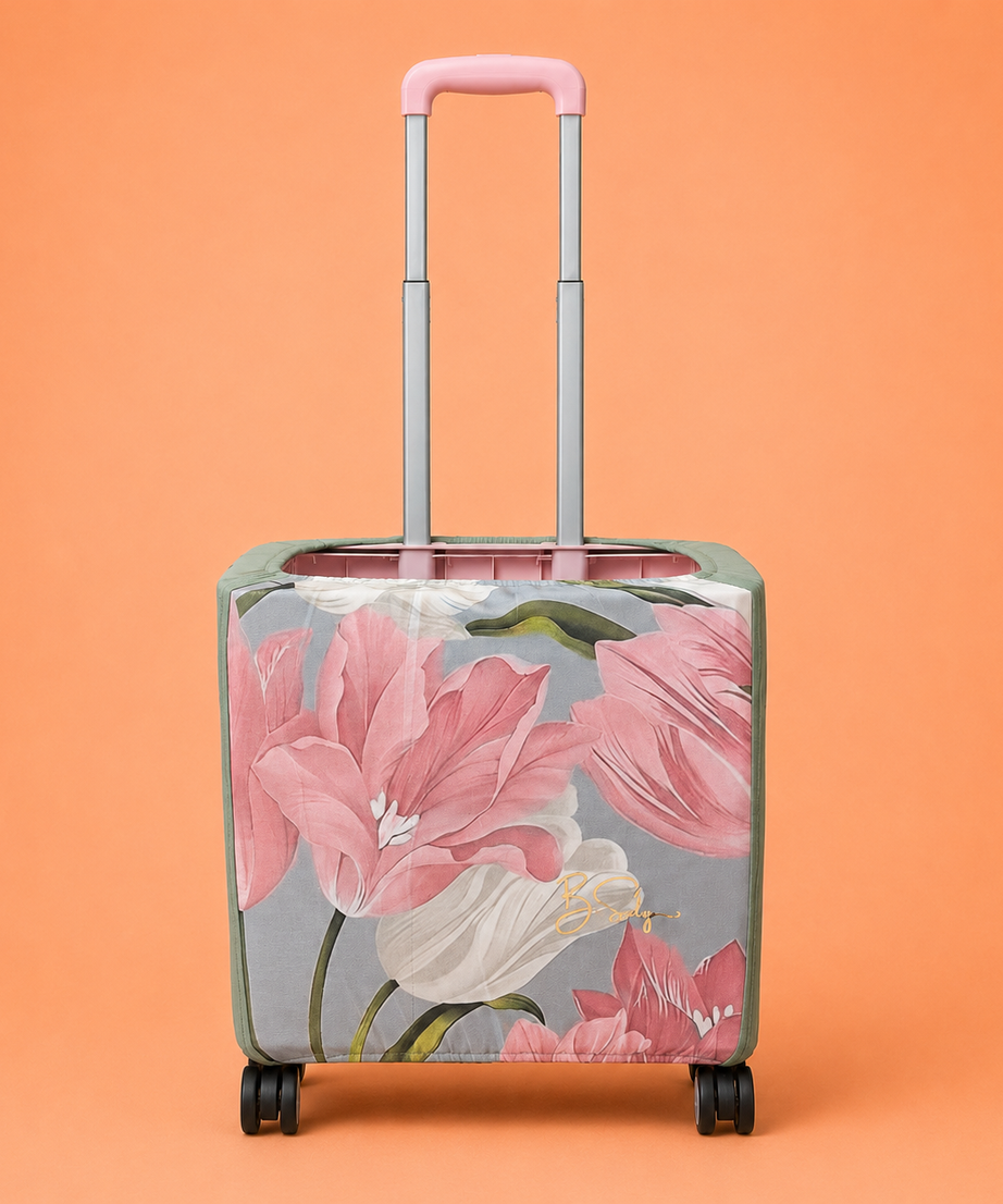 Trolley Fabric Cover – Blush Petal Garden