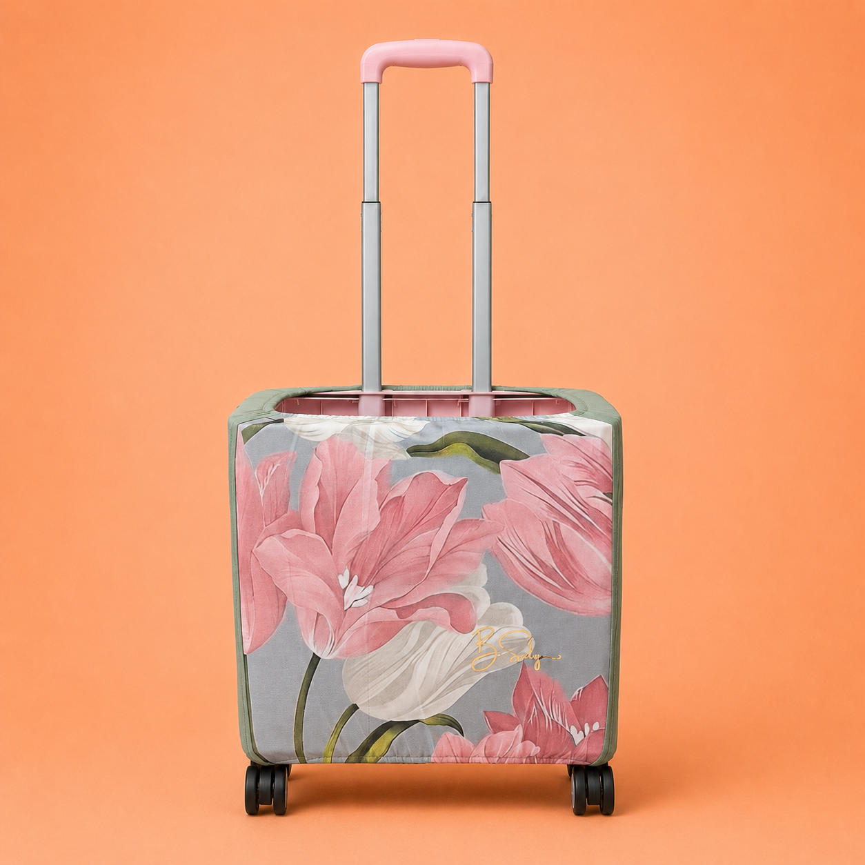 Trolley Fabric Cover – Blush Petal Garden