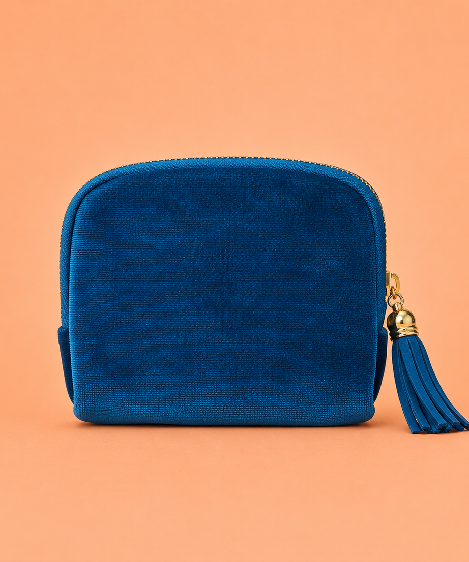 Velvet Zipper Wallet with 6 Interior Pockets