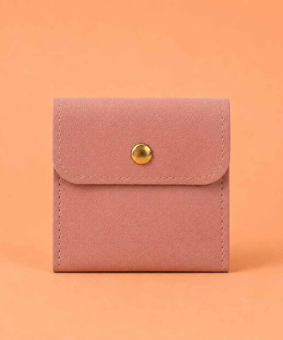 Faux Leather Snap Accessory Pouch – Set of 5