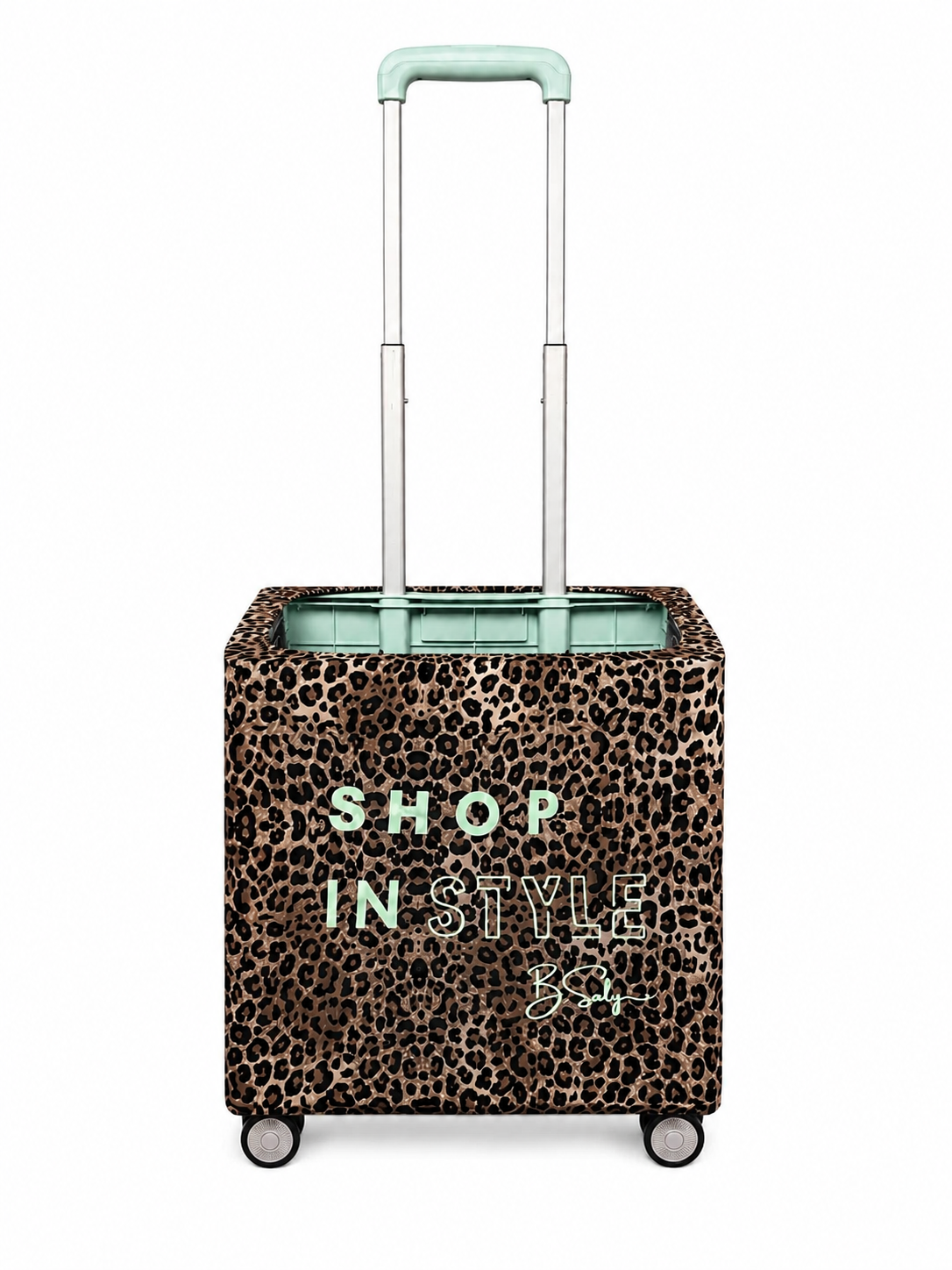 Green Shop In Style Leopard Print Trolley Cover | B.Saly