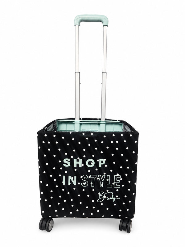 Green Polka Dot Shop In Style Trolley Cover – Black | B.Saly