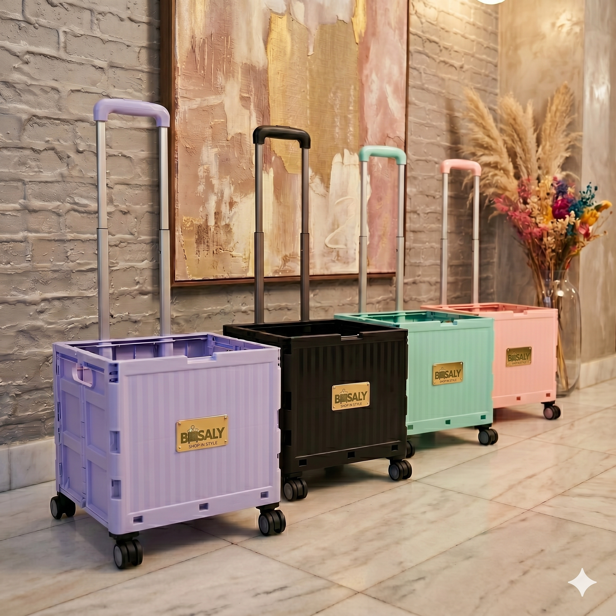 Folding Shopping Cart with four Wheels