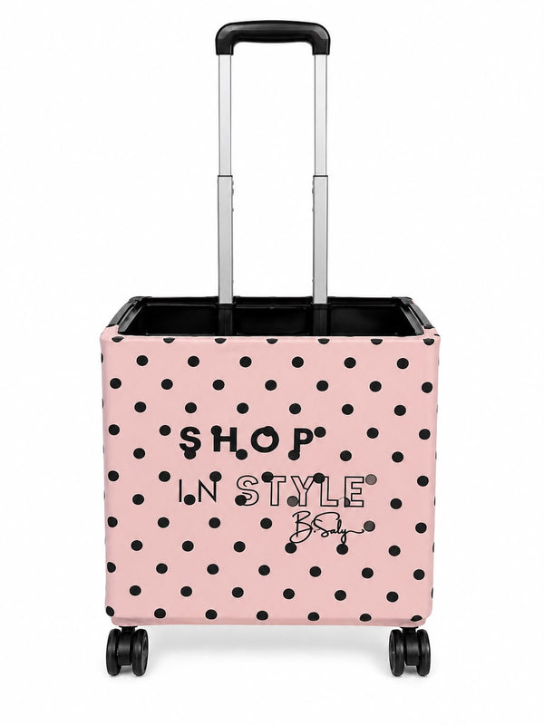 Pink Polka Dot Trolley Cover – Black Dots on Pink | B.Saly