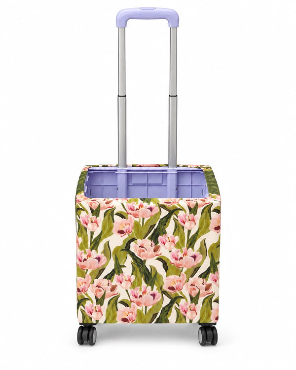 Blush Tulip Trolley – Foldable Shopping Trolley with Fabric Cover | B.Saly